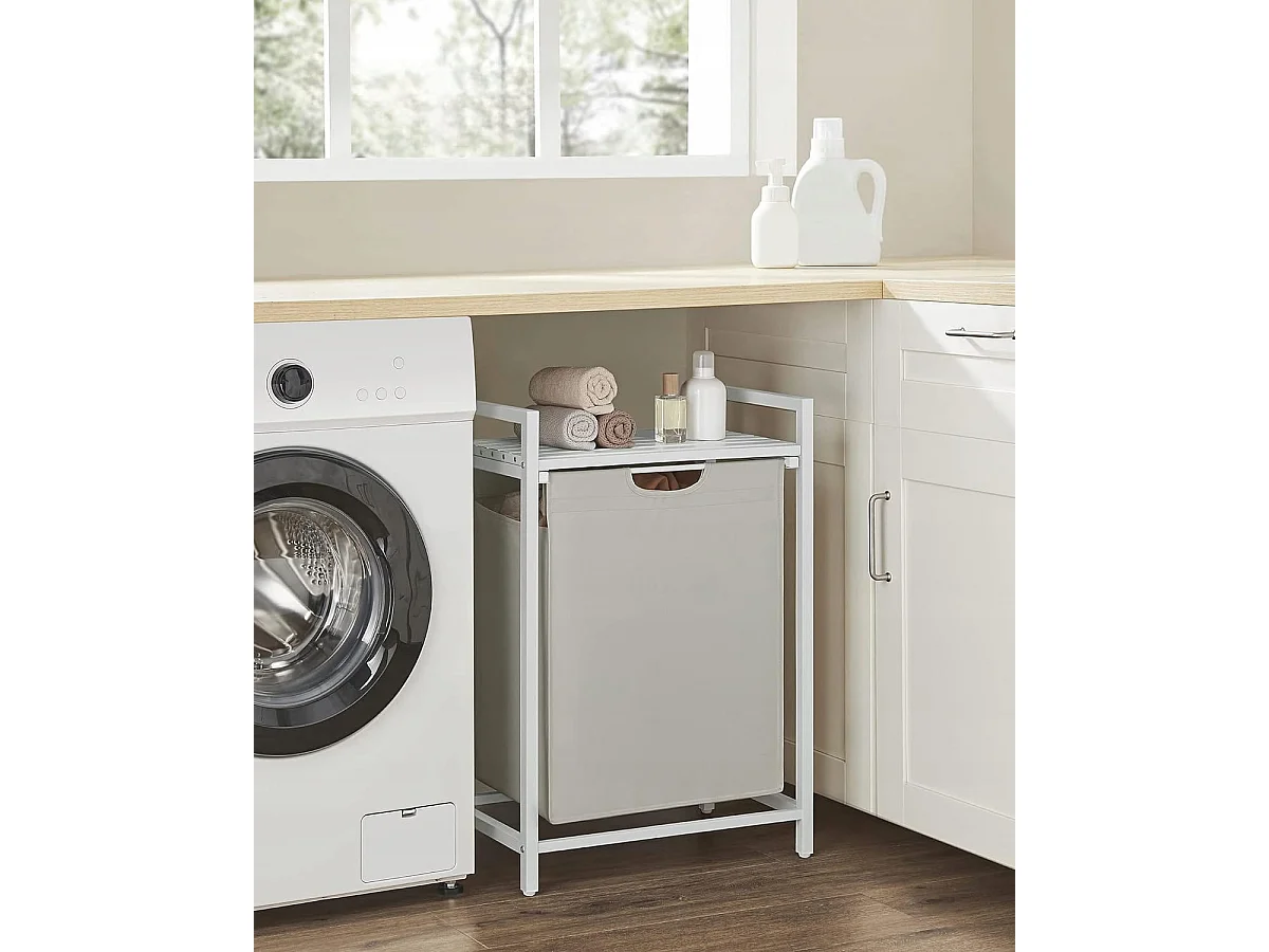 Meuble de salle de bain de rangement métal blanc 50x33x72 cm