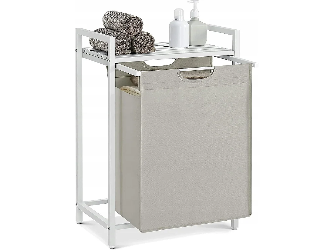 Meuble de salle de bain de rangement métal blanc 50x33x72 cm