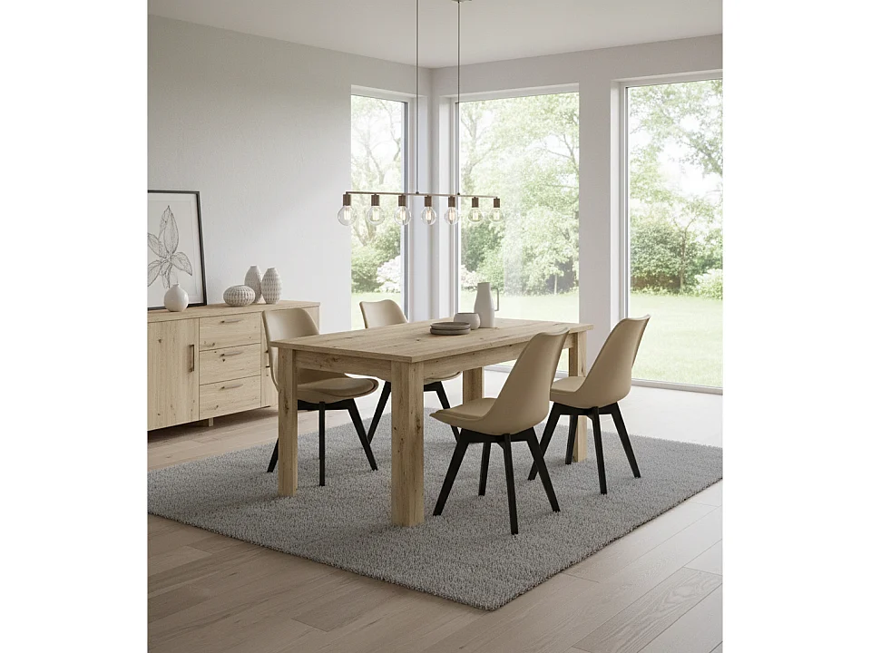 Eettafel modern houtkleur eiken artisan 120x80 cm