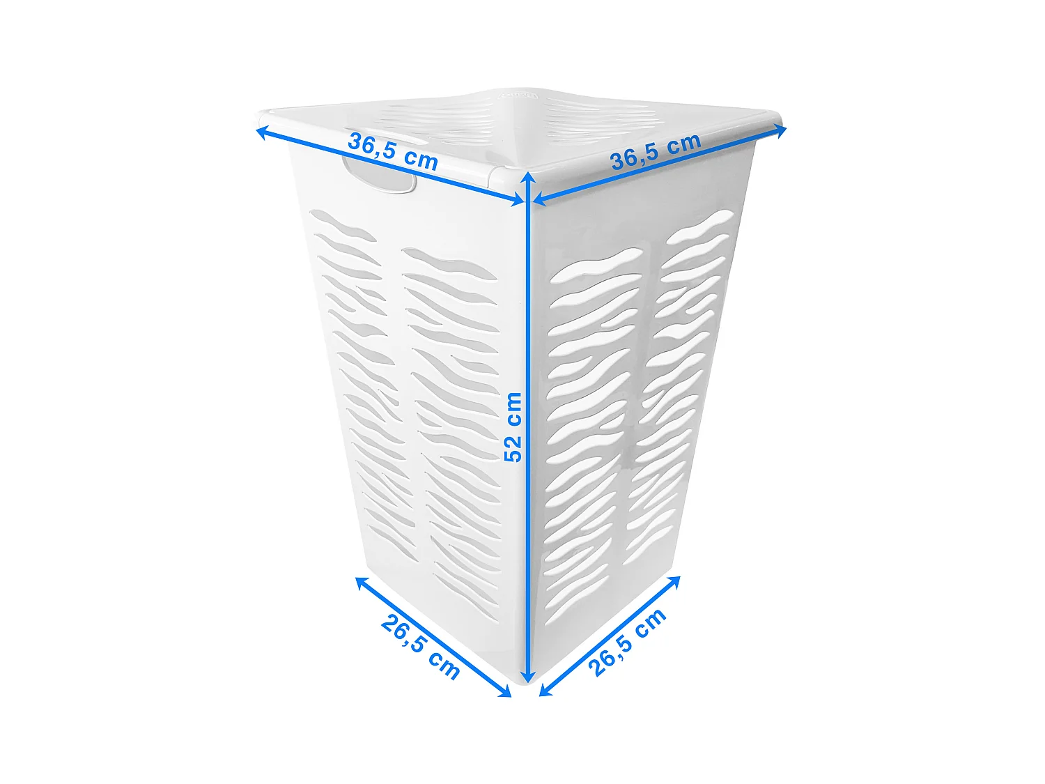 Panier à linge d’angle avec couvercle plastique blanc 45 l 36,5x36,5 cm