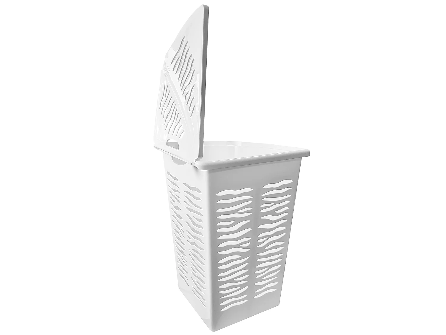 Panier à linge d’angle avec couvercle plastique blanc 45 l 36,5x36,5 cm