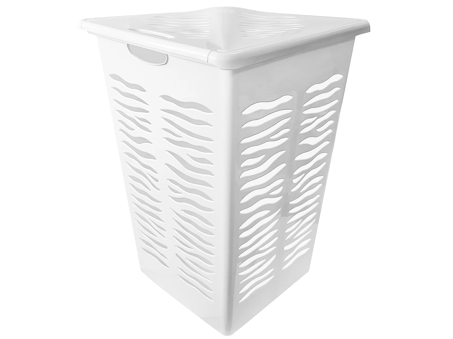 Panier à linge d’angle avec couvercle plastique blanc 45 l 36,5x36,5 cm