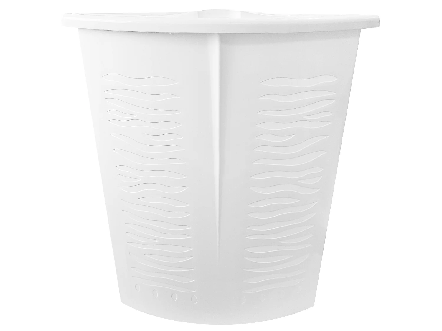 Panier à linge d’angle avec couvercle plastique blanc 45 l 36,5x36,5 cm