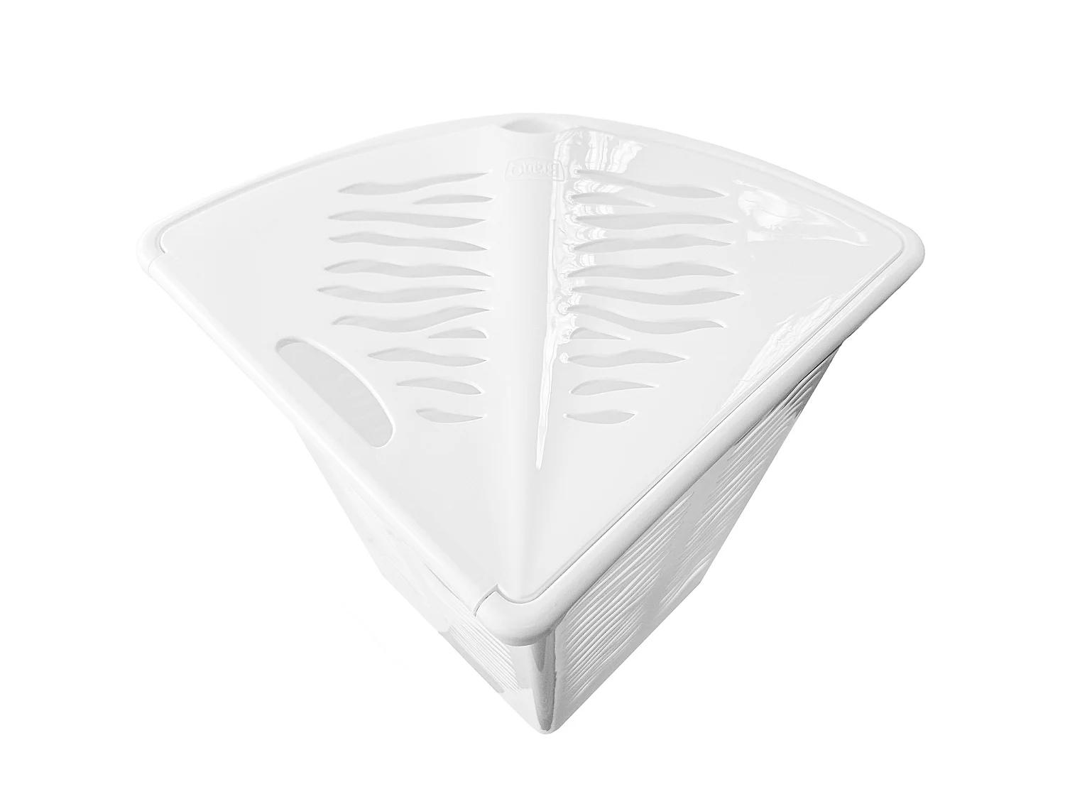 Panier à linge d’angle avec couvercle plastique blanc 45 l 36,5x36,5 cm