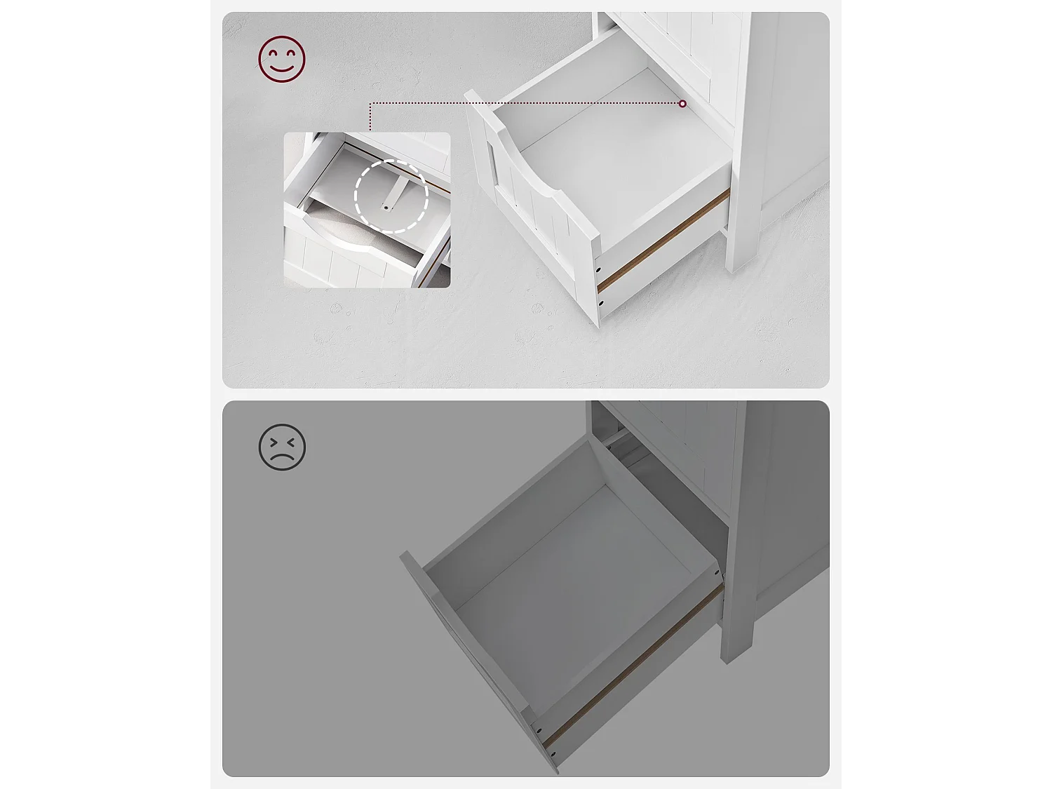 Meuble de salle de bain pratique MDF blanc 30x30x82 cm