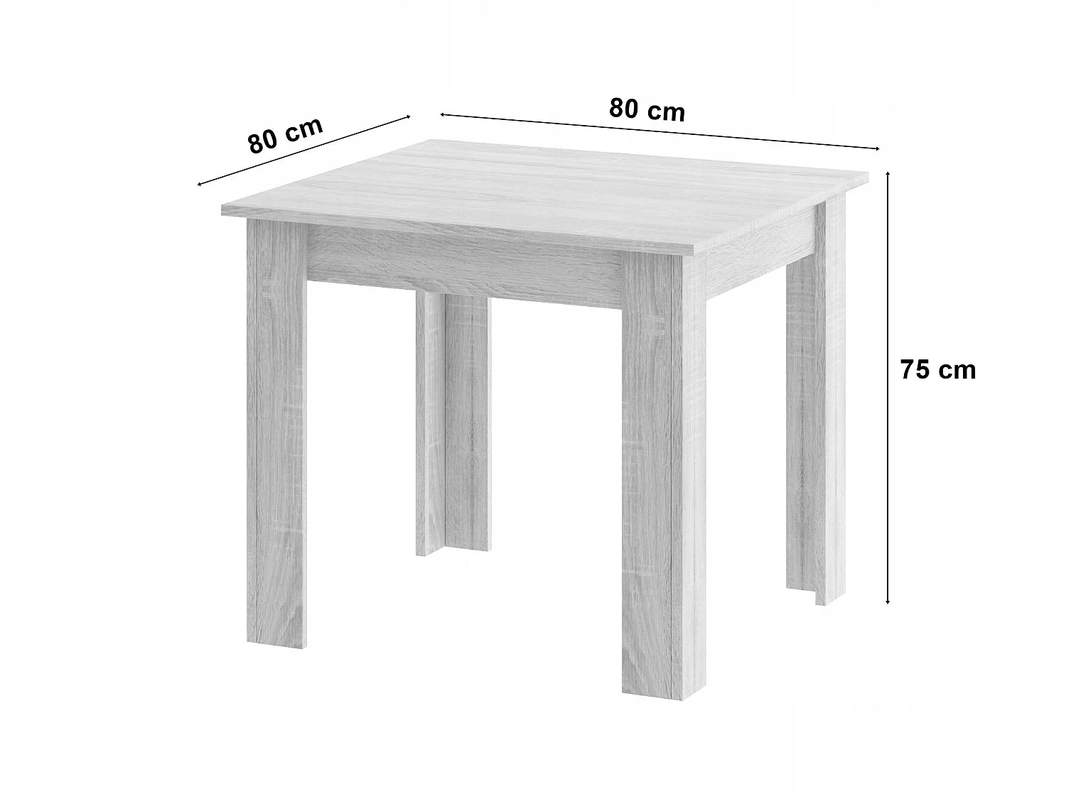 Vierkante eettafel Artisan zwart 80x80 cm 89x82x7 cm