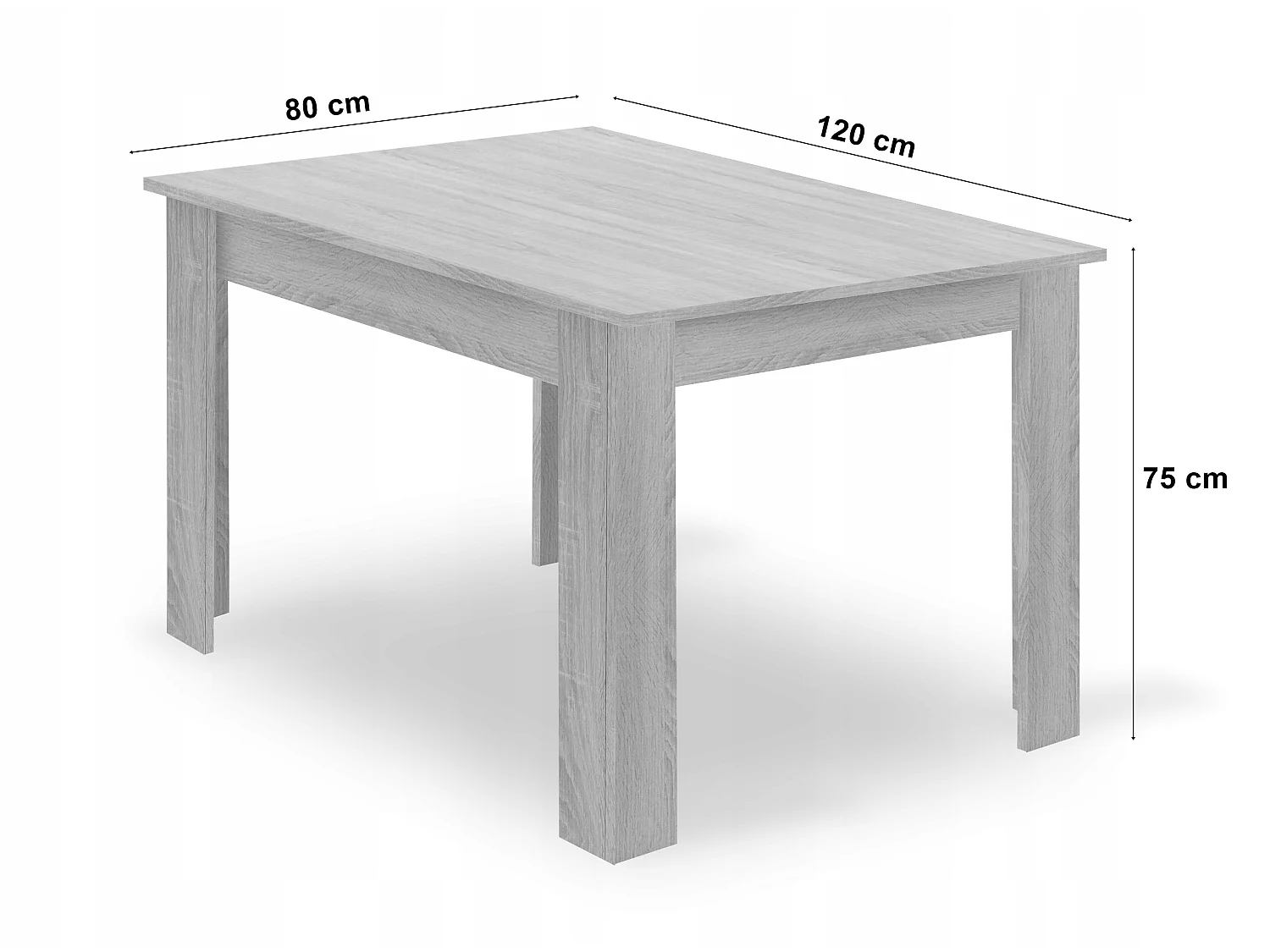 Eettafel modern rechthoekig hout eiken craft 120x80 cm