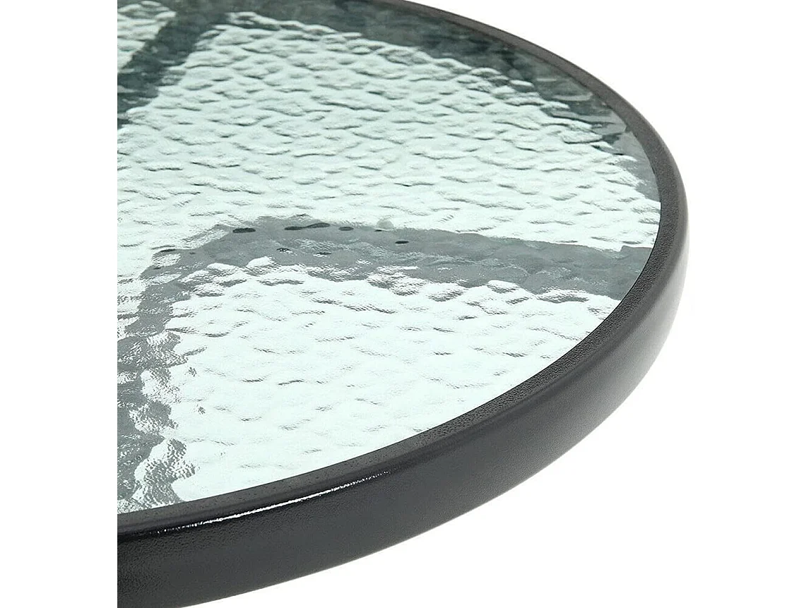 Table ronde Island en verre trempé noir 60 cm 71x62x7 cm