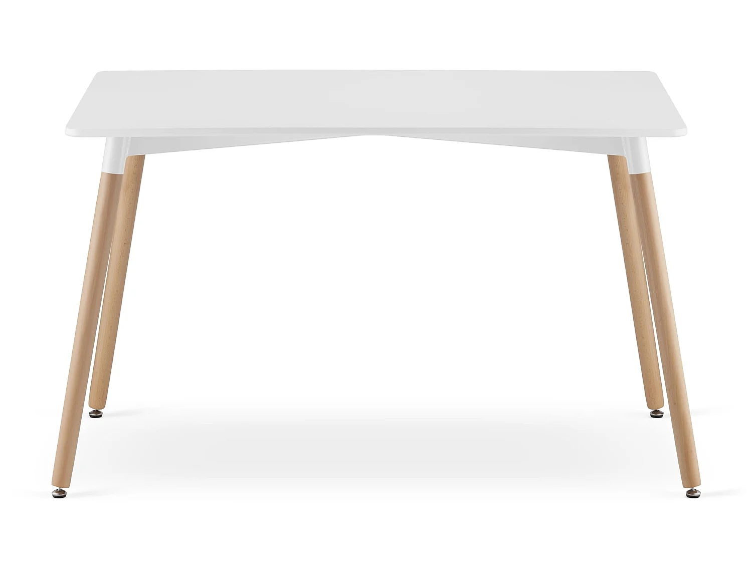 Table de salle à manger rectangulaire moderne en MDF blanc 132x92x15 cm