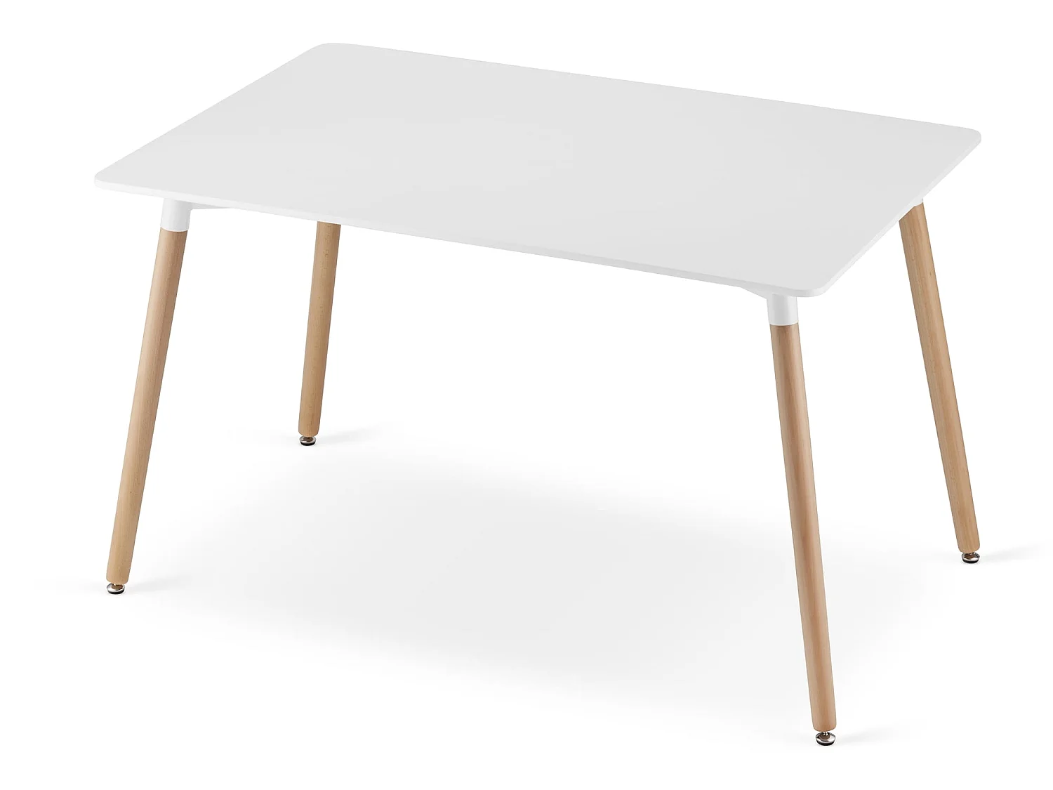 Table de salle à manger rectangulaire moderne en MDF blanc 132x92x15 cm