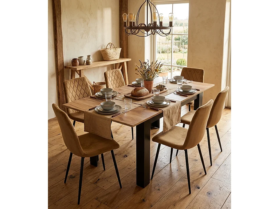 Uitschuifbare eettafel Craft zwart 160x80 cm