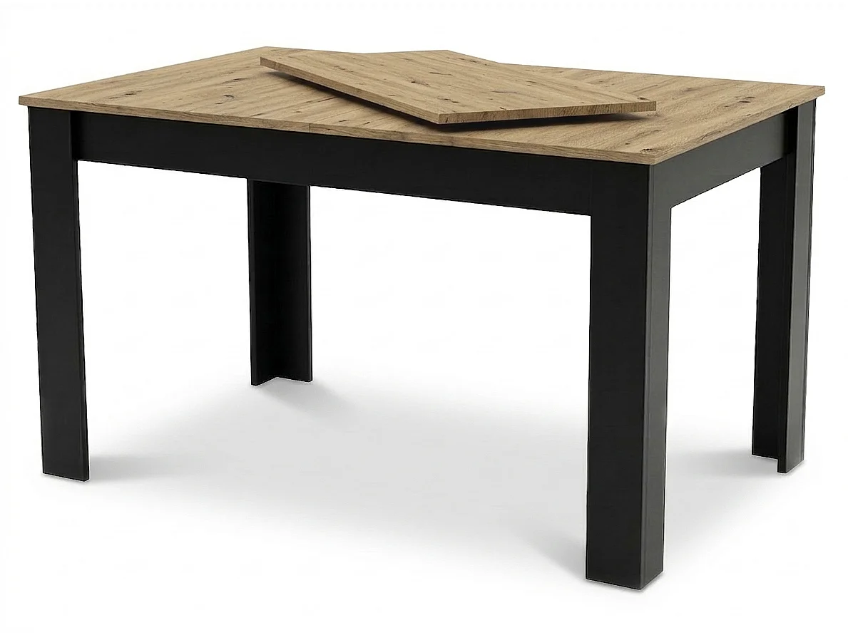 Uitschuifbare eettafel hout artisan zwart 120-160x80 cm
