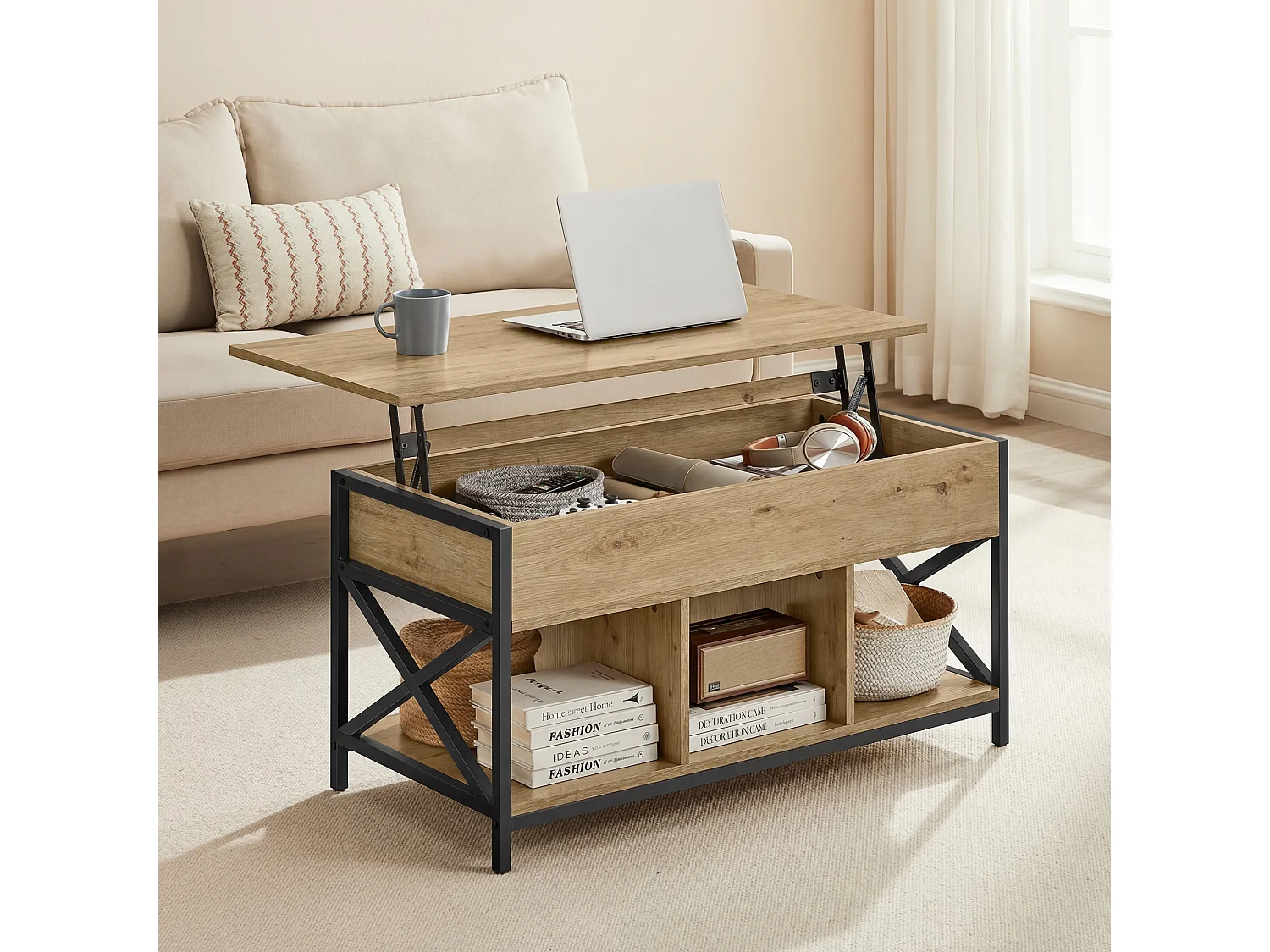 Salontafel uitschuifbaar hout zwart 100x50x49/62 cm