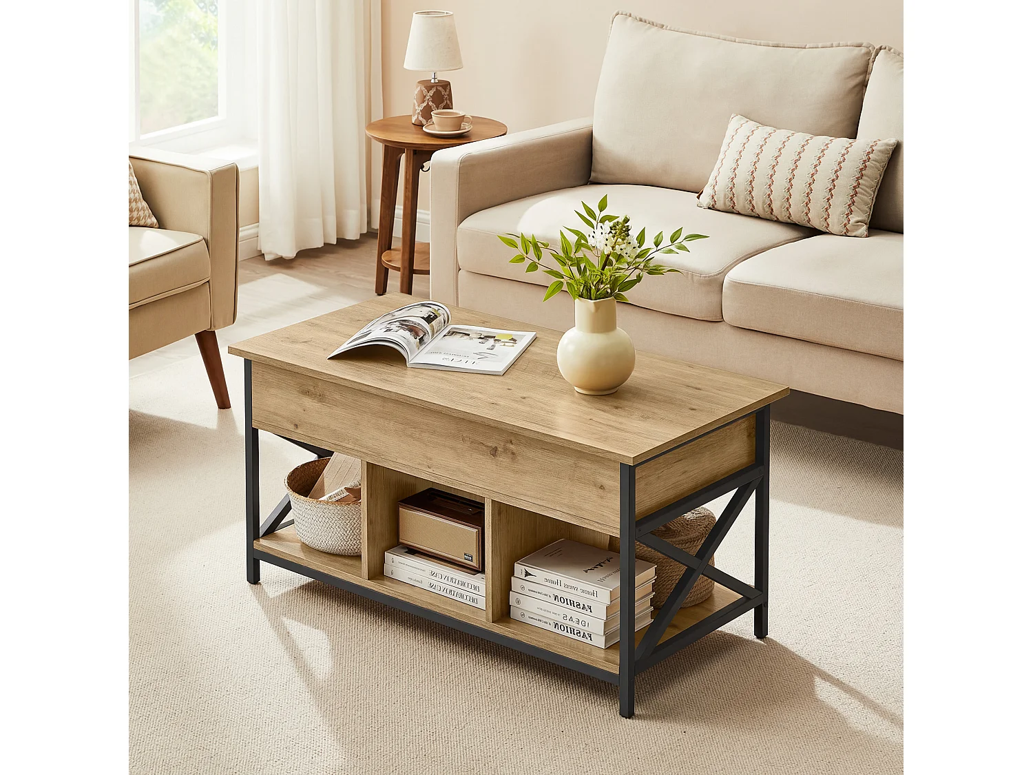 Salontafel uitschuifbaar hout zwart 100x50x49/62 cm