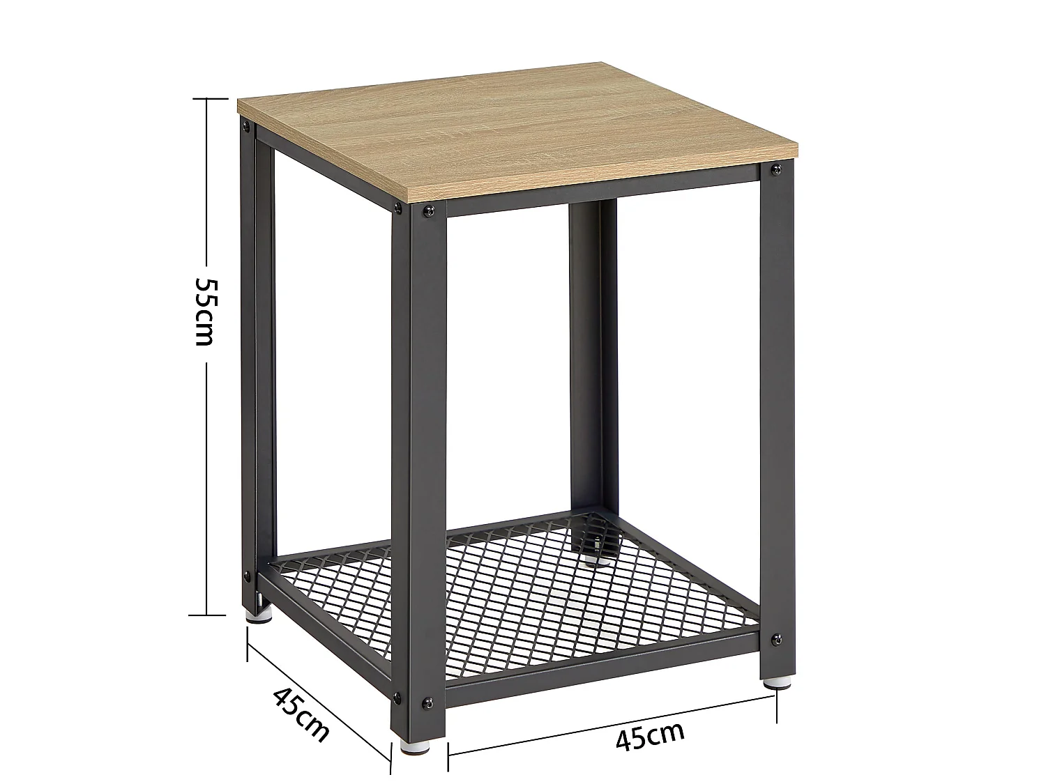 Salontafel met kastje, spaanplaat, sonoma, 45x45x55 cm