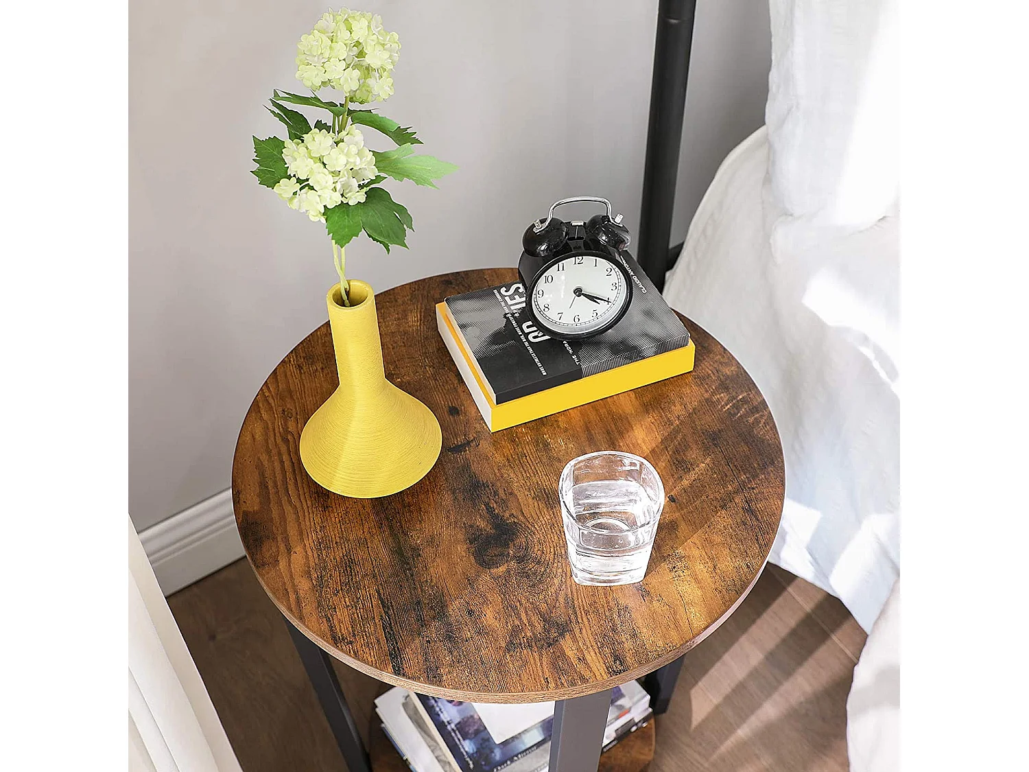 Ronde salontafel LET57X rustiek bruin staal 50x50x57 cm