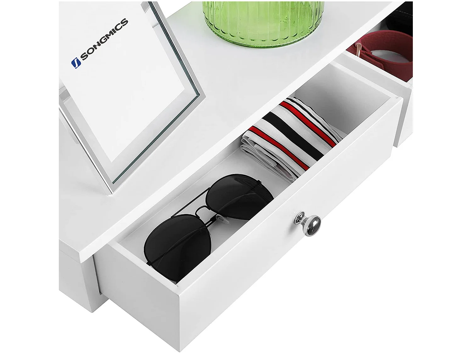 Wandkast met lades voor kinderkamer MDF wit 65x15x10 cm