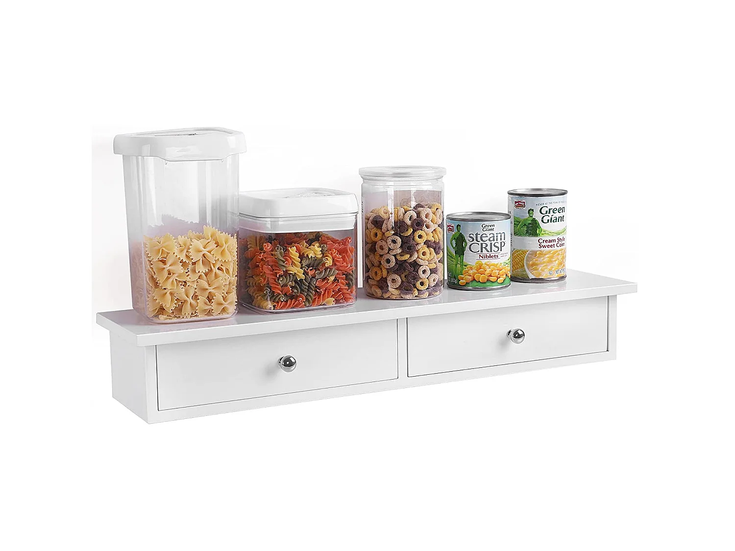 Wandkast met lades voor kinderkamer MDF wit 65x15x10 cm