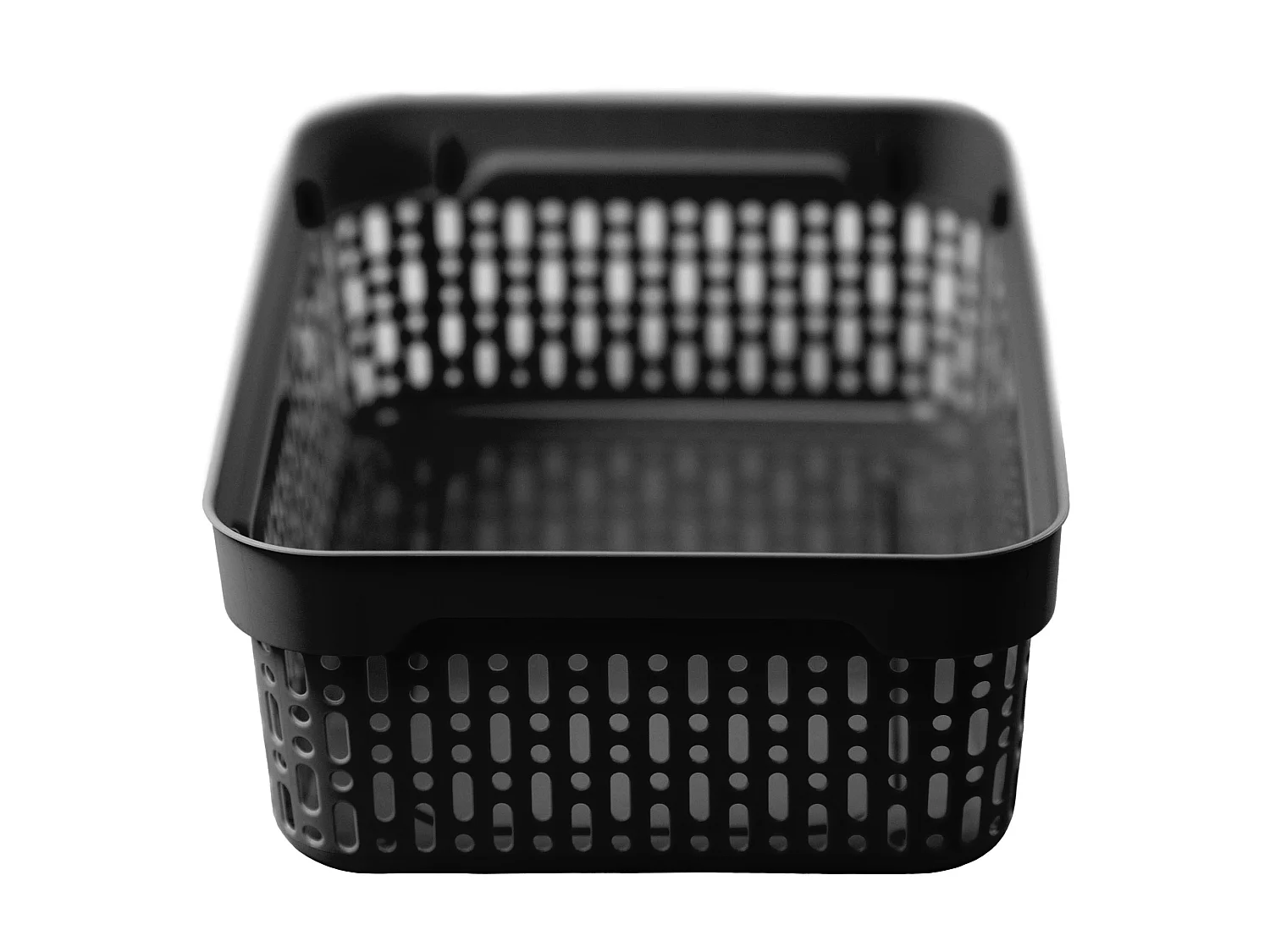 Panier ajouré en plastique pour cosmétiques noir 22x14x6 cm