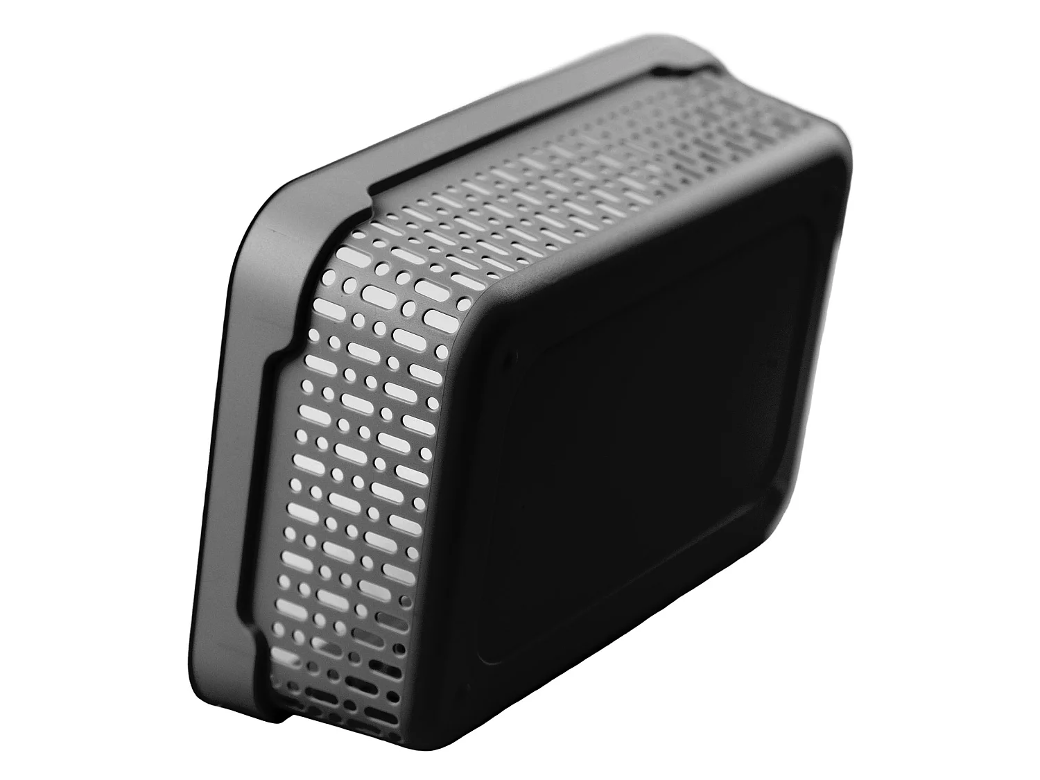 Panier ajouré en plastique pour cosmétiques noir 22x14x6 cm