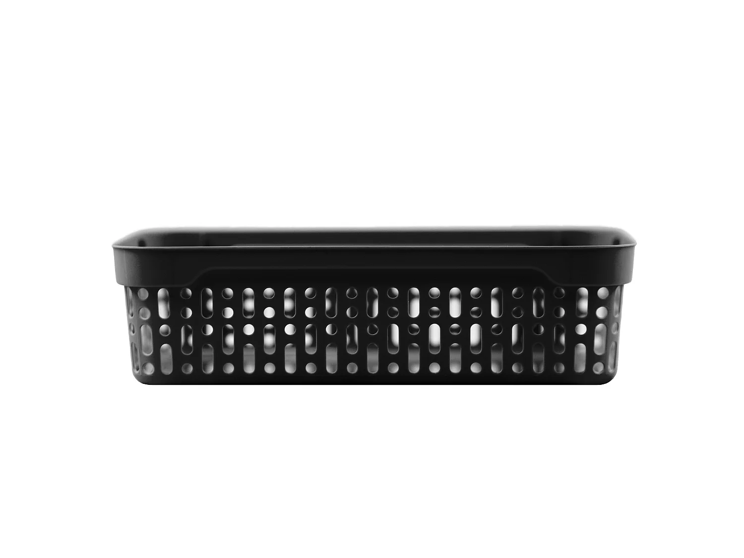 Panier ajouré en plastique pour cosmétiques noir 22x14x6 cm