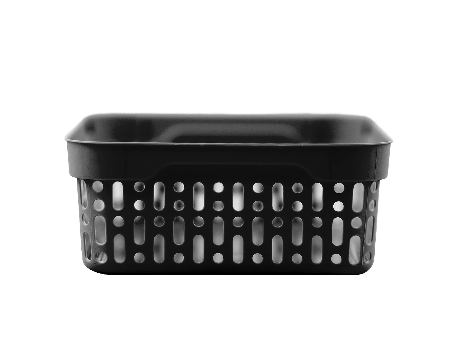 Panier ajouré en plastique pour cosmétiques noir 22x14x6 cm