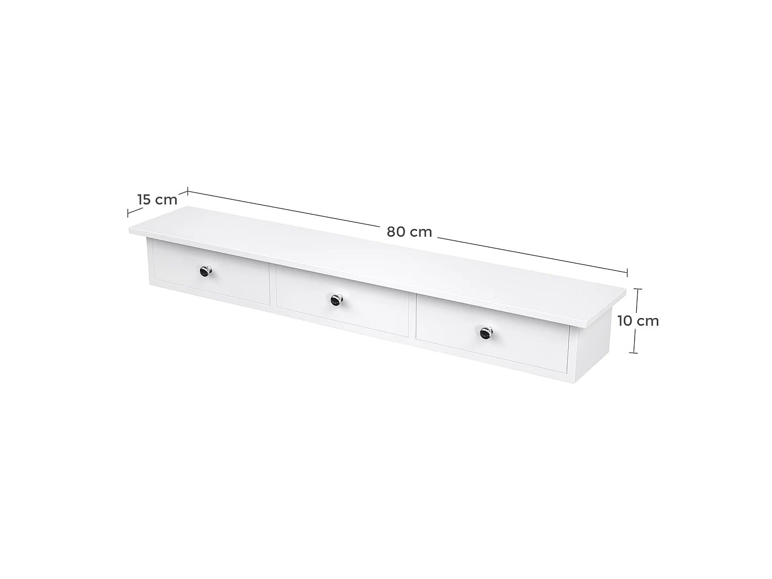 Hangkast met lades voor kinderkamer MDF wit 80x15x10 cm
