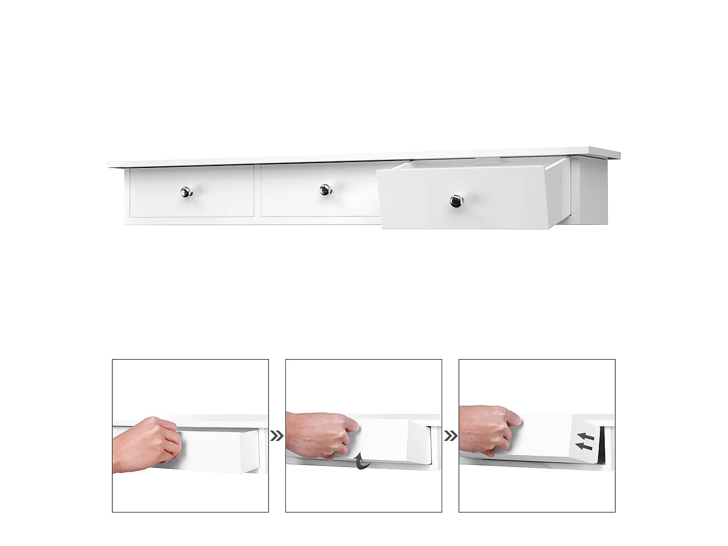 Hangkast met lades voor kinderkamer MDF wit 80x15x10 cm