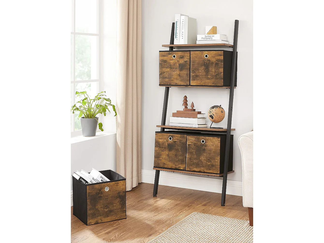 Organisateur de rangement pratique en tissu noir 30x30x30 cm
