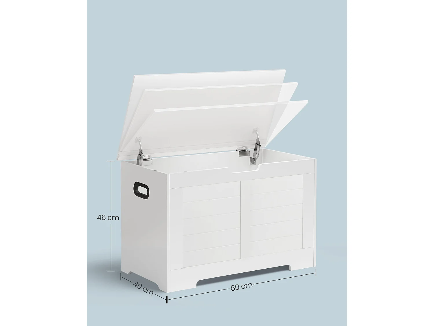 Opbergkist praktisch spaanplaat wit 80x40x46 cm