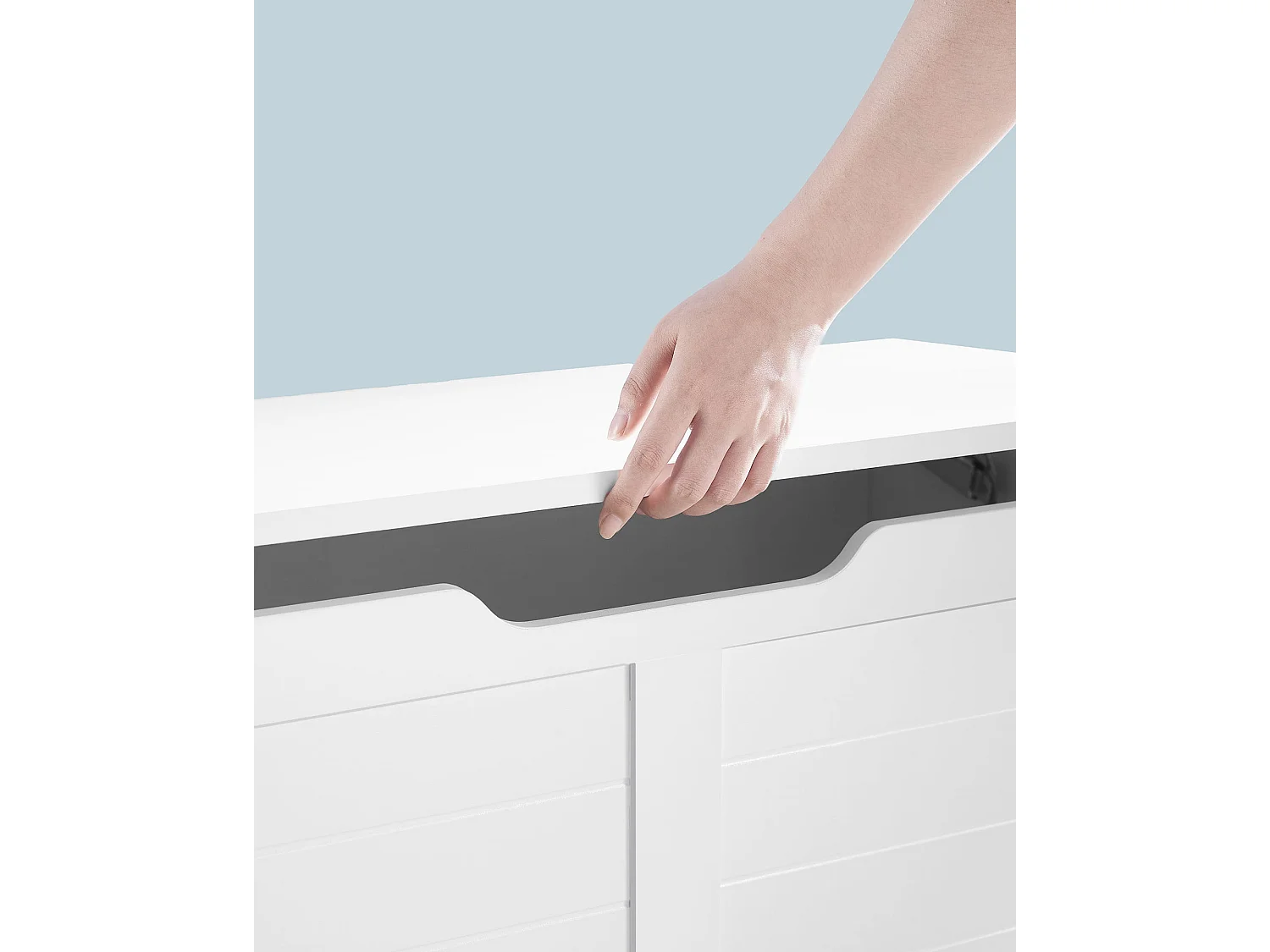 Opbergkist praktisch spaanplaat wit 80x40x46 cm
