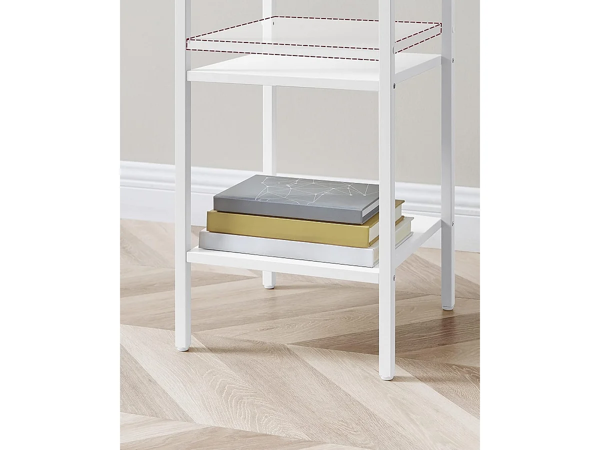 Table de chevet avec tiroir en métal blanc 35x35x70 cm
