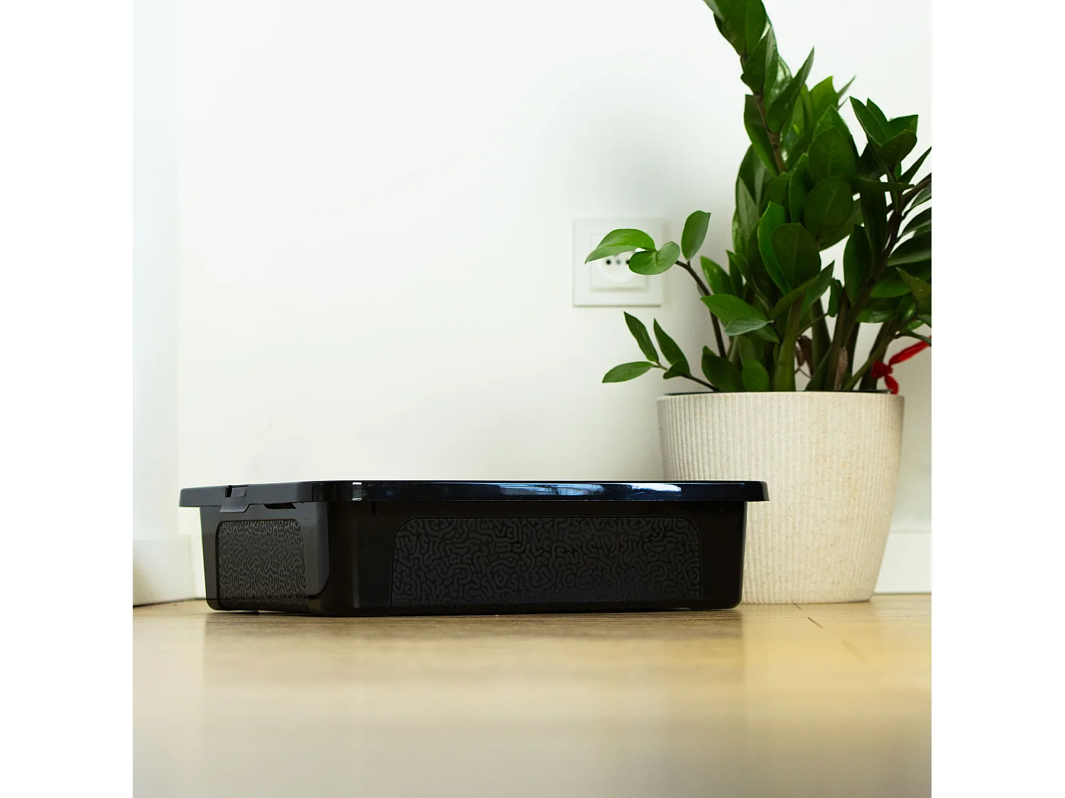 Kunststof opbergbox met deksel MultiBox 40x33x10 cm, 10 L zwart