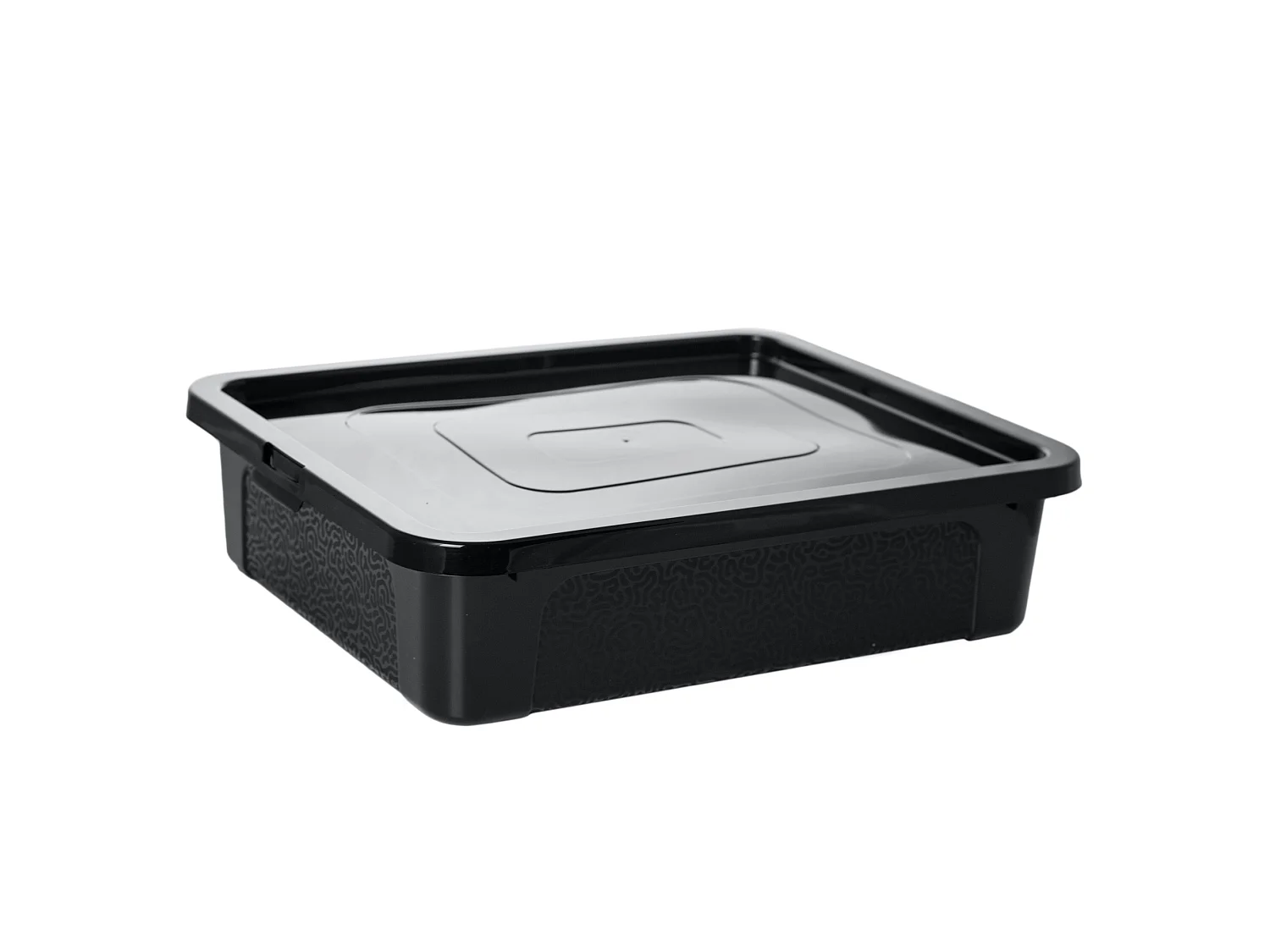Kunststof opbergbox met deksel MultiBox 40x33x10 cm, 10 L zwart