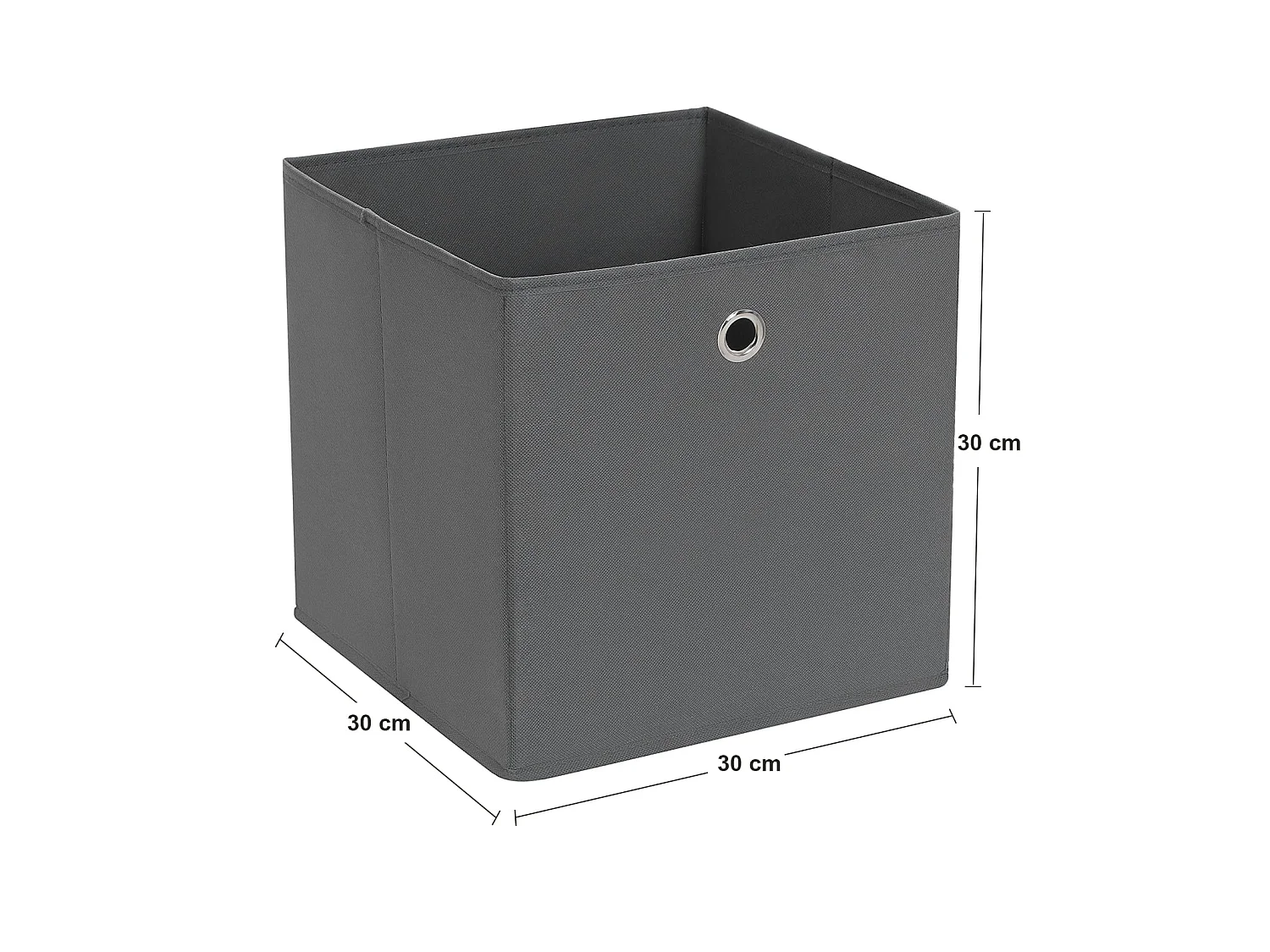 Organisateur de rangement pratique en non-tissé gris 30x30x30 cm