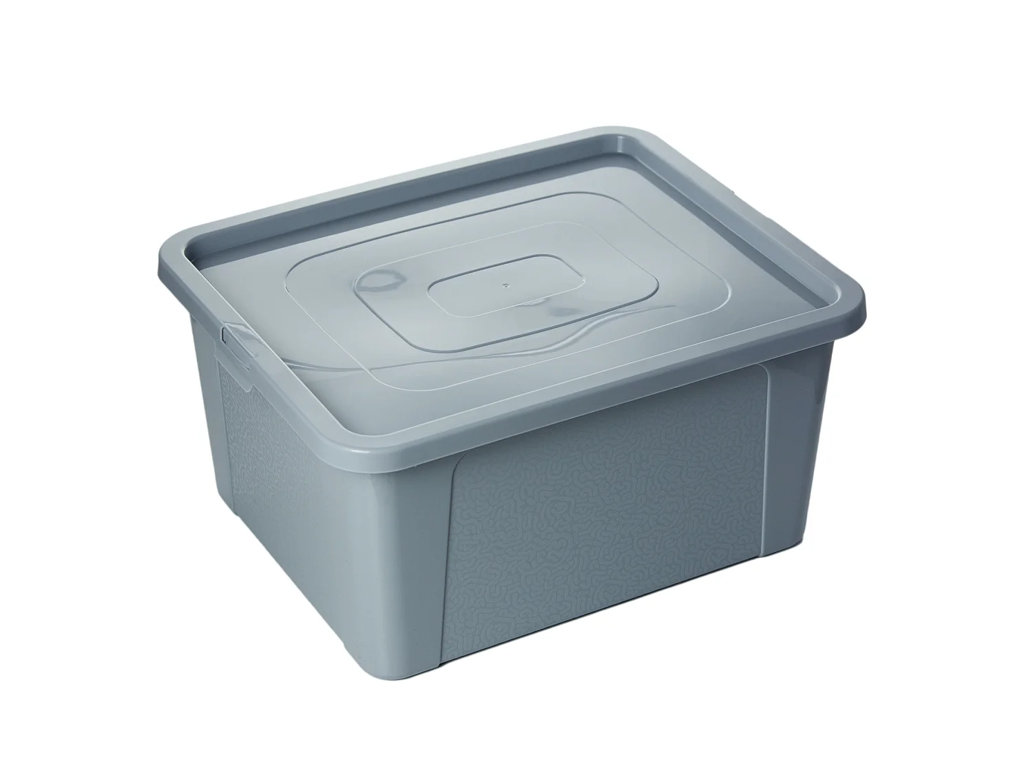 Plastic opbergbox met deksel kunststof grijs 40x33x20 cm, 20 L