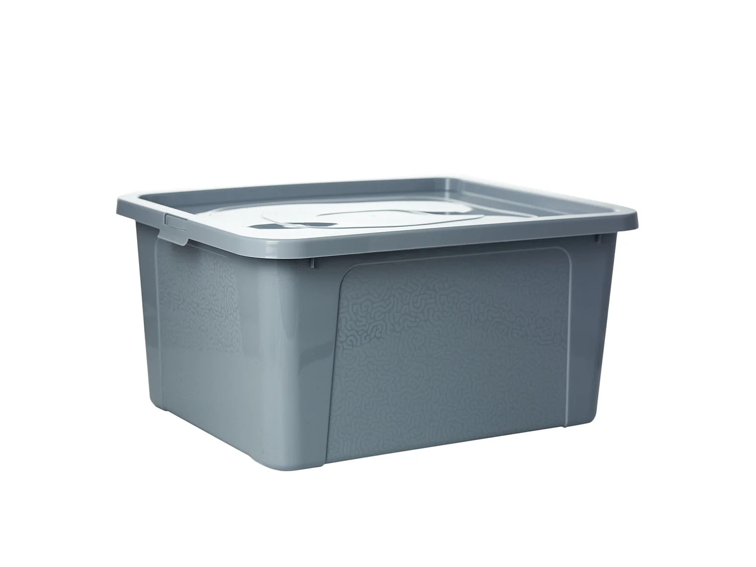 Plastic opbergbox met deksel kunststof grijs 40x33x20 cm, 20 L