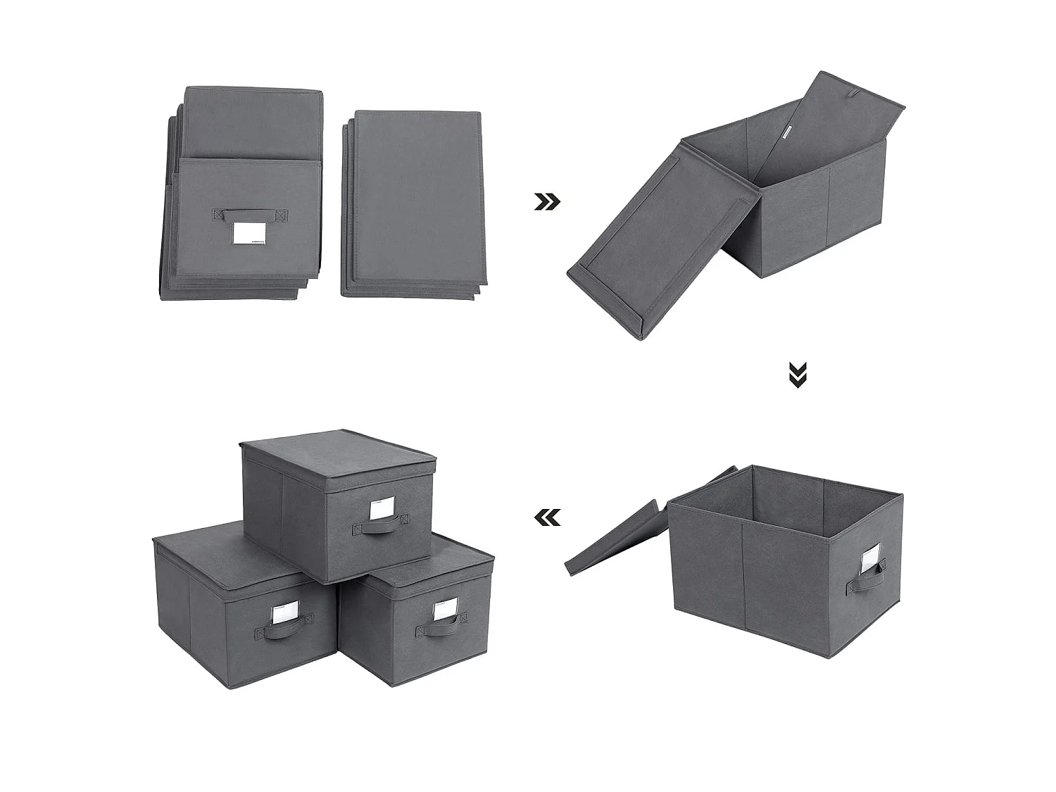 Organisateur de rangement pratique en non-tissé gris 30x40x25 cm