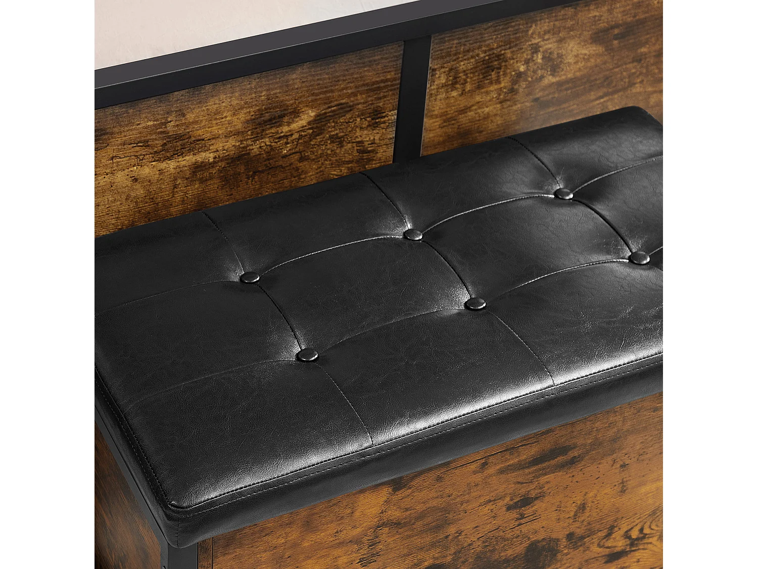 Opbergkist met scharnier metaal zwart 80x40x50 cm