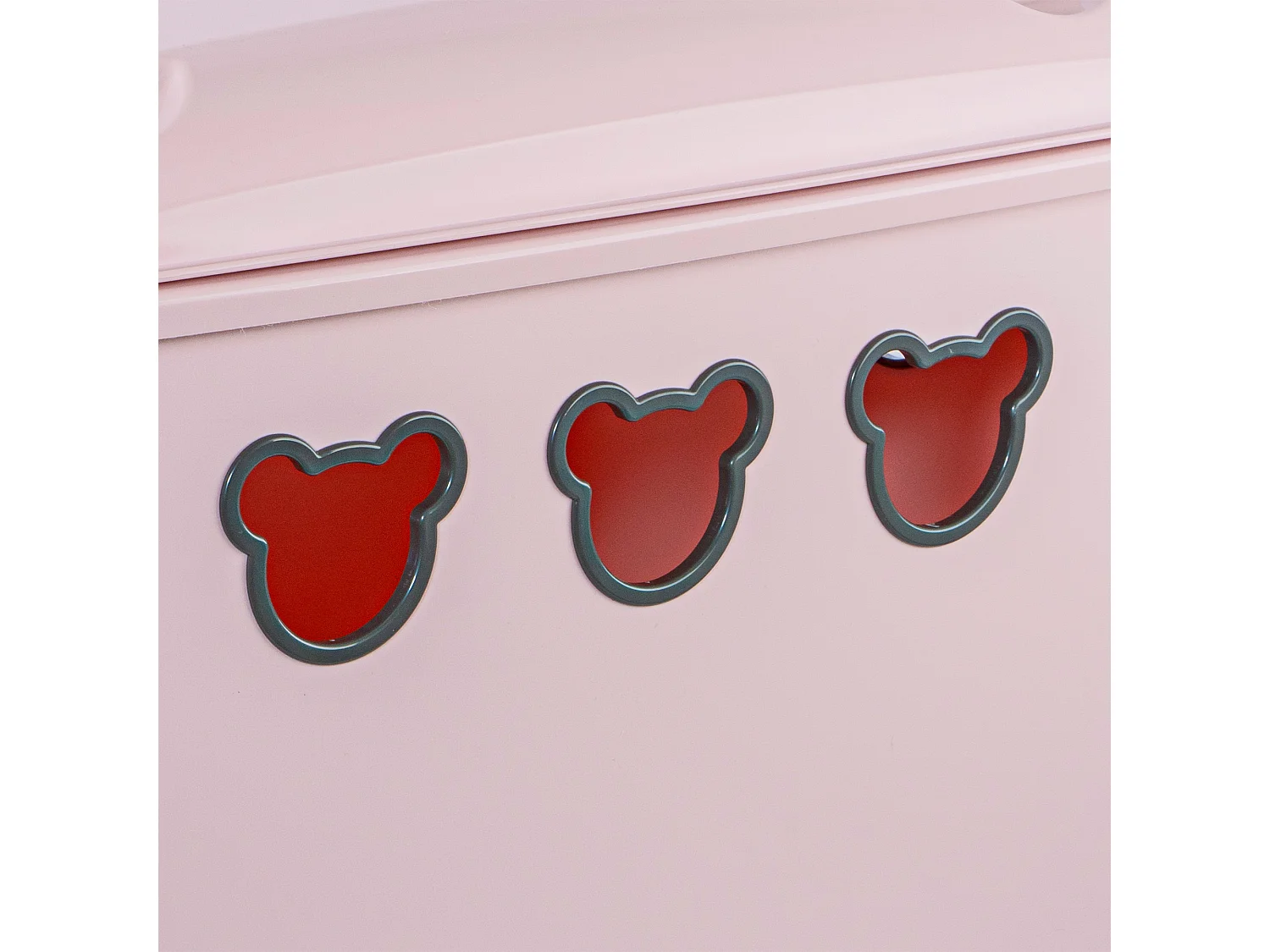 Boîte de rangement pour jouets à roulettes en plastique ours rose 55 L 53,4x39,8x37 cm