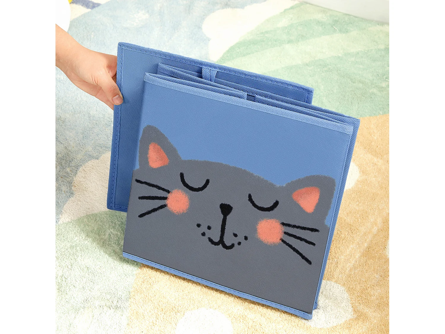 Opbergbox voor kinderen praktisch vliesstof karton grijs 30x30x30 cm