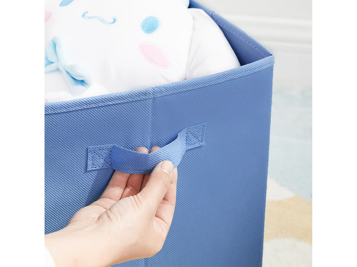 Opbergbox voor kinderen praktisch vliesstof karton grijs 30x30x30 cm