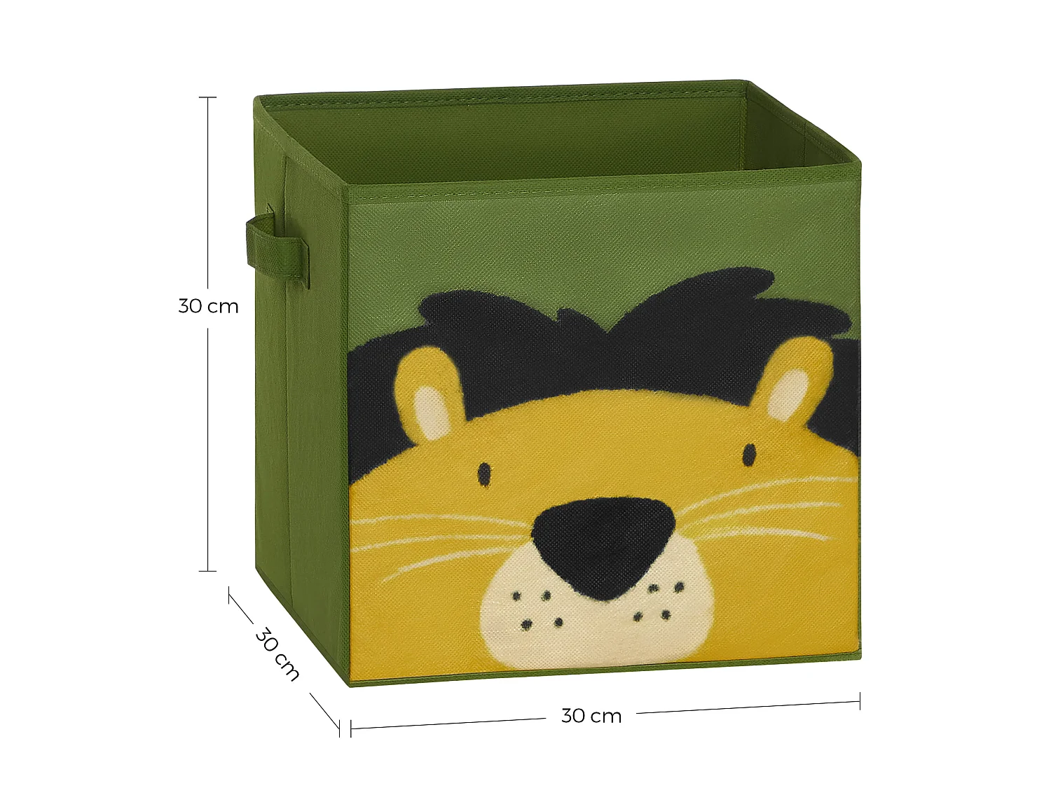 Opbergbox voor kinderen praktisch vliesstof karton grijs 30x30x30 cm