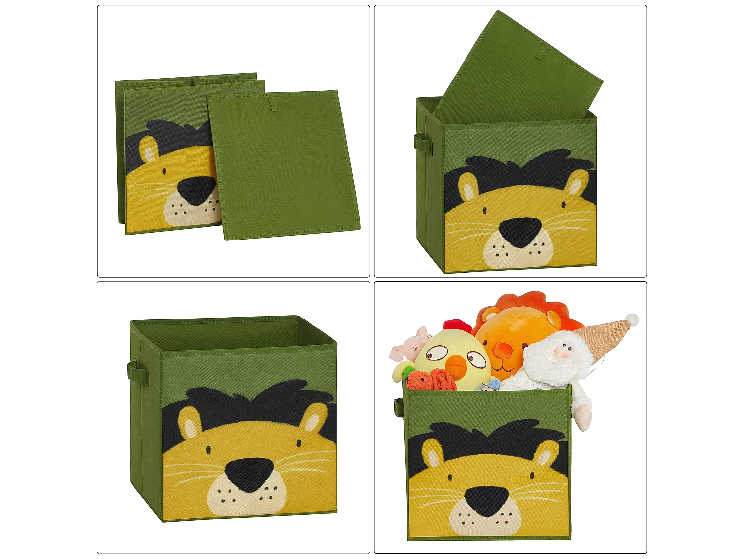 Opbergbox voor kinderen praktisch vliesstof karton grijs 30x30x30 cm