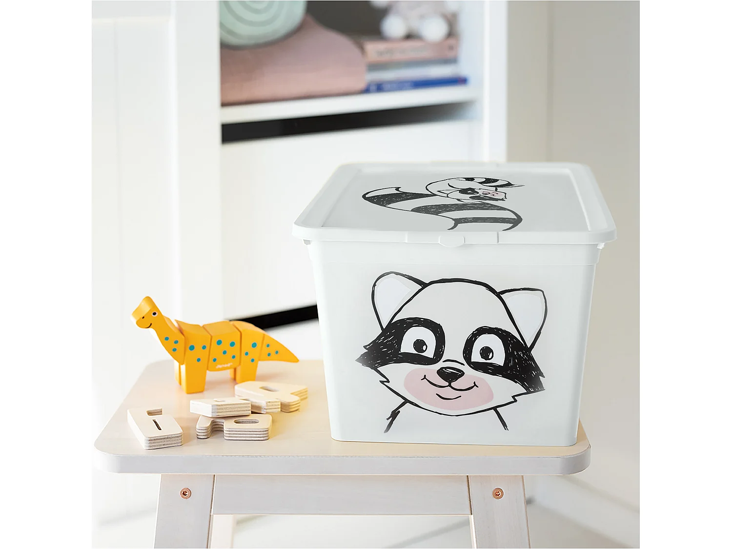 Kunststof opbergbox met deksel voor speelgoed wit 15 L 38,4x28,3x20,1 cm