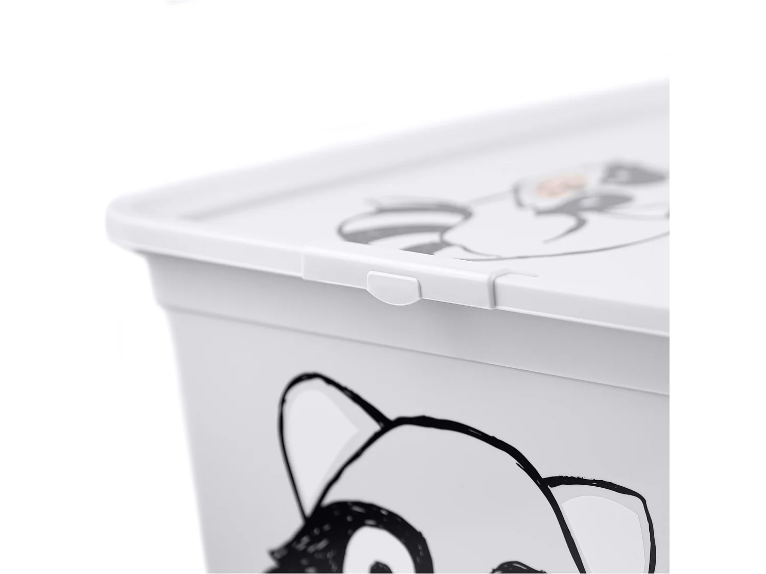 Kunststof opbergbox met deksel voor speelgoed wit 15 L 38,4x28,3x20,1 cm