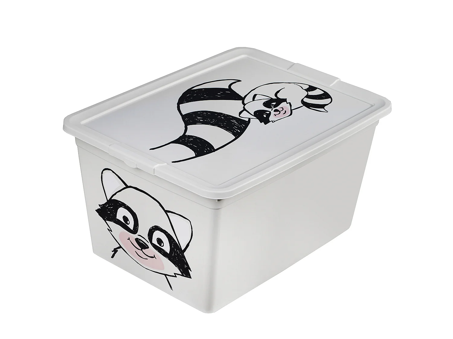 Kunststof opbergbox met deksel voor speelgoed wit 15 L 38,4x28,3x20,1 cm