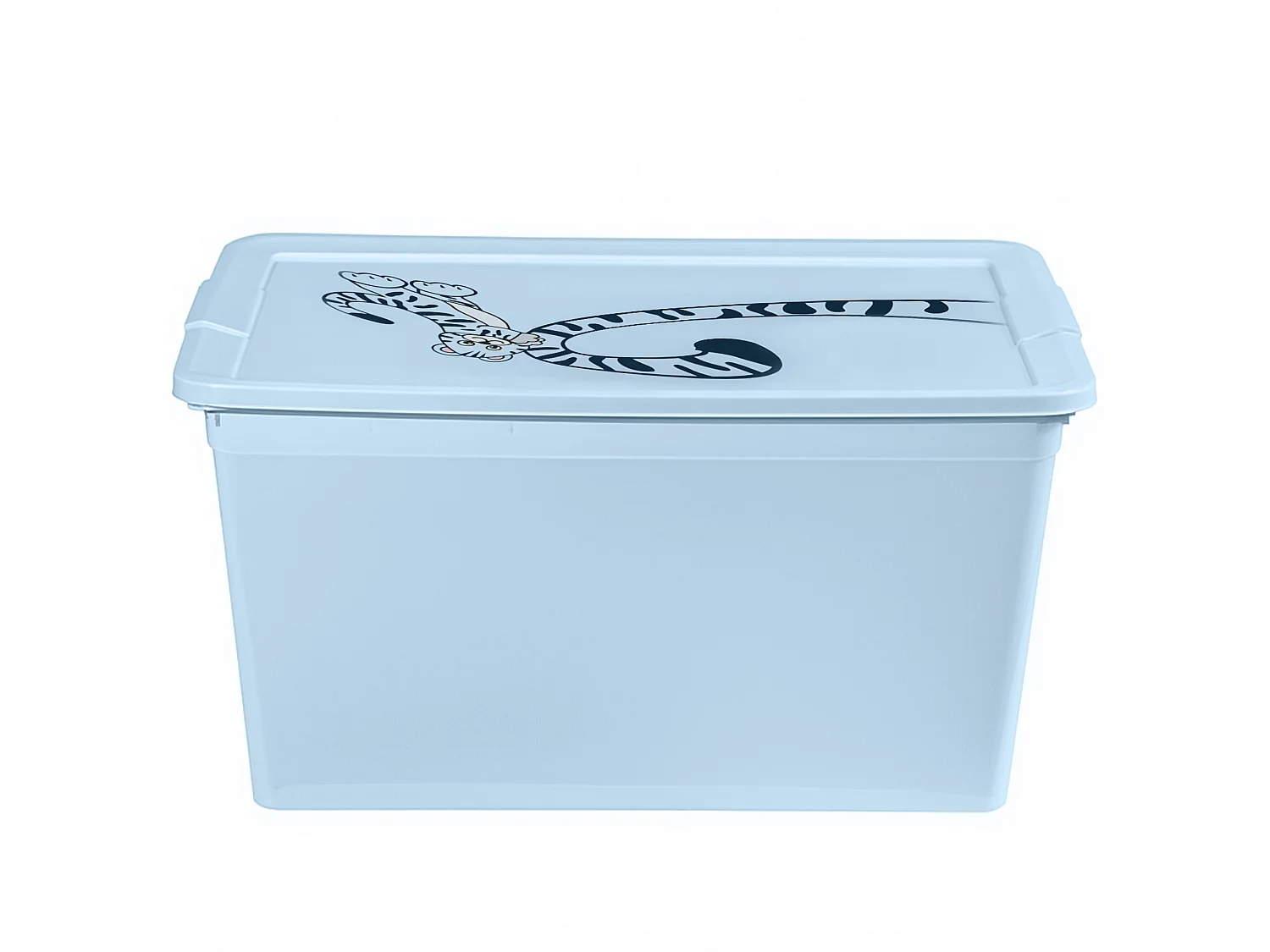 Boîte de rangement pour jouets avec couvercle en plastique bleu 15 L 38,4x28,3x20,1 cm