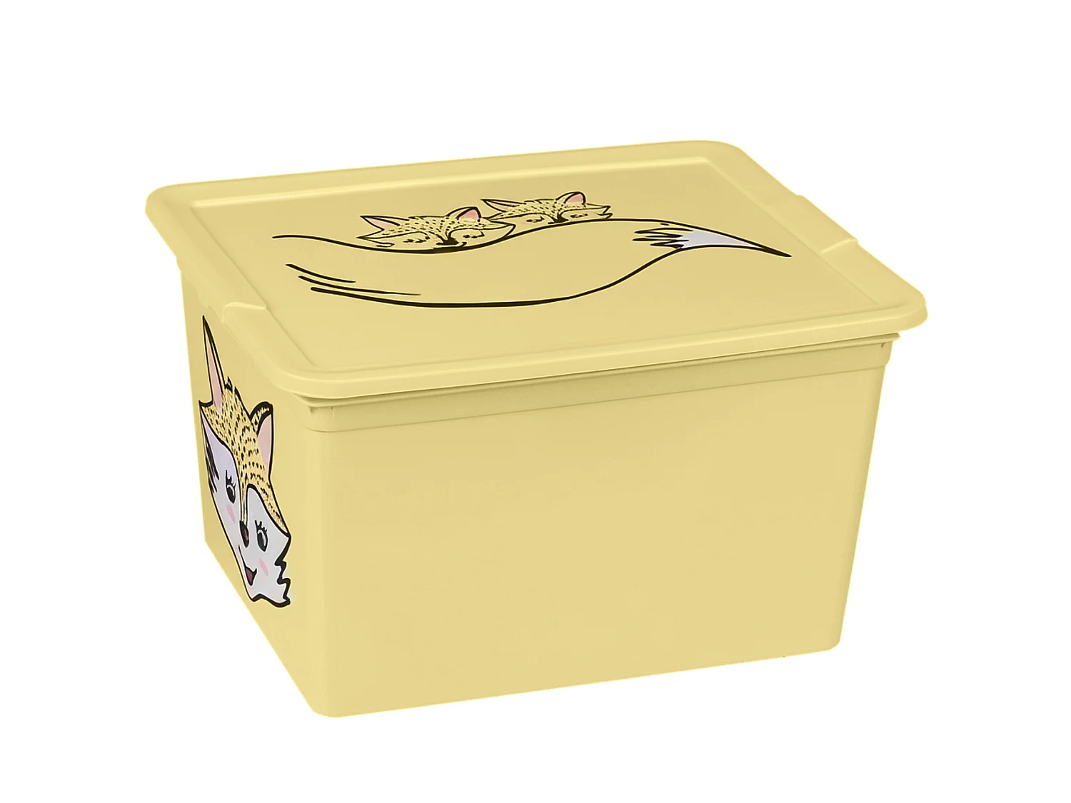 Plastic opbergbox voor speelgoed met deksel, BPA-vrij, kunststof, geel, 15 L