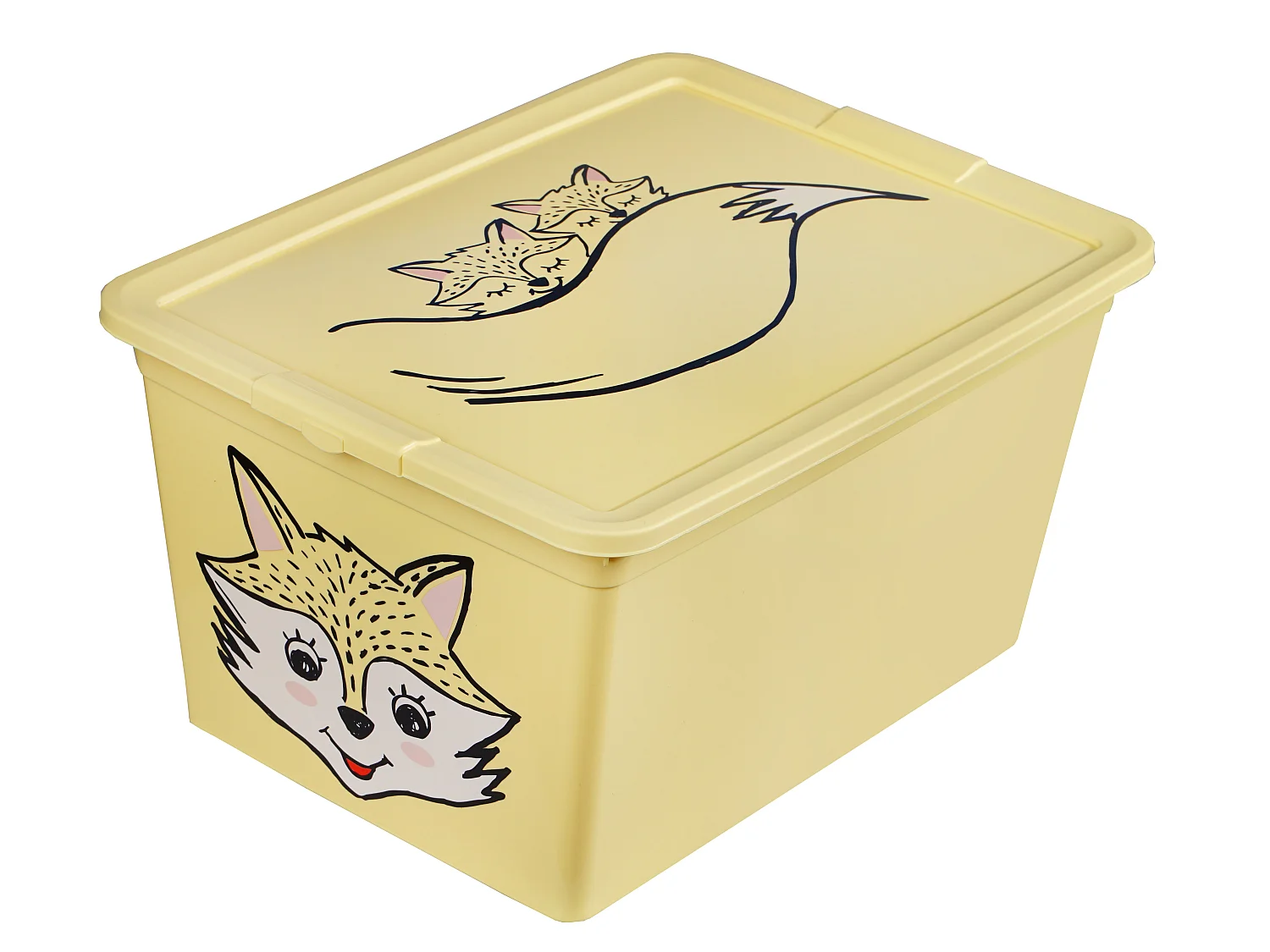 Plastic opbergbox voor speelgoed met deksel, BPA-vrij, kunststof, geel, 15 L